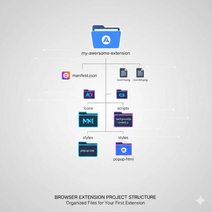 هيكل مشروع إضافة المتصفح