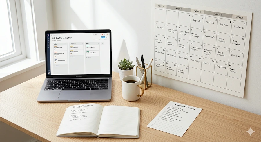 خطة تسويق موقع إلكتروني خلال 30 يوم